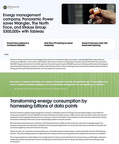 Energy management company, Panoramic Power saves Wrangler, The North Face, and Strauss Group $300,000+ with Tableau